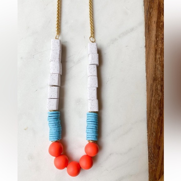 Handmade Jewelry - Handmade polymer clay statement necklace